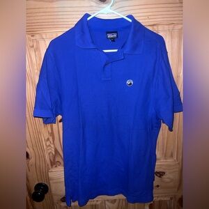 Patagonia Popover Organic Cotton Polo Shirt Size Small Men's Blue Outdoors